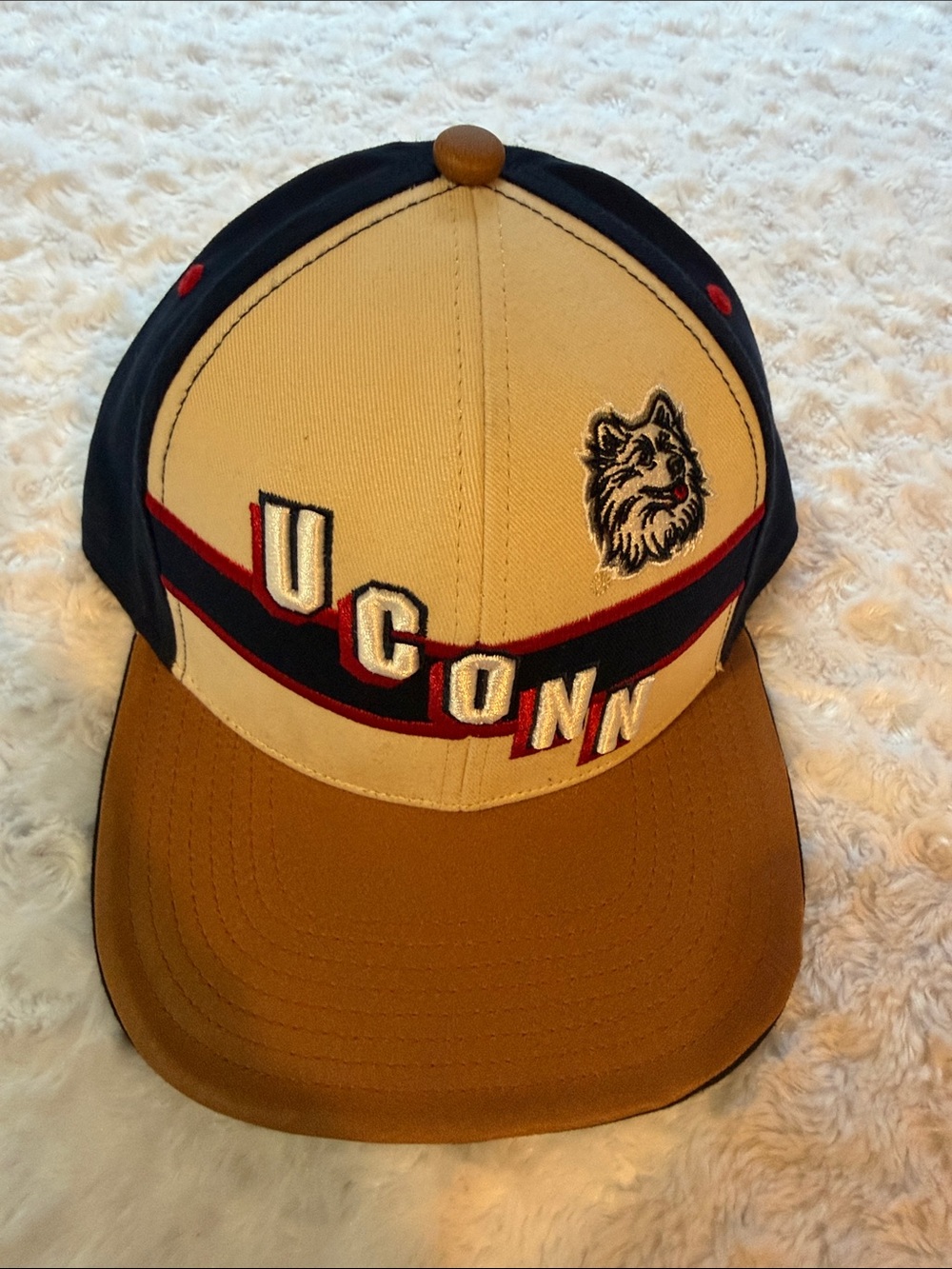 UConn Men's Tan and Navy Structured Baseball Cap
